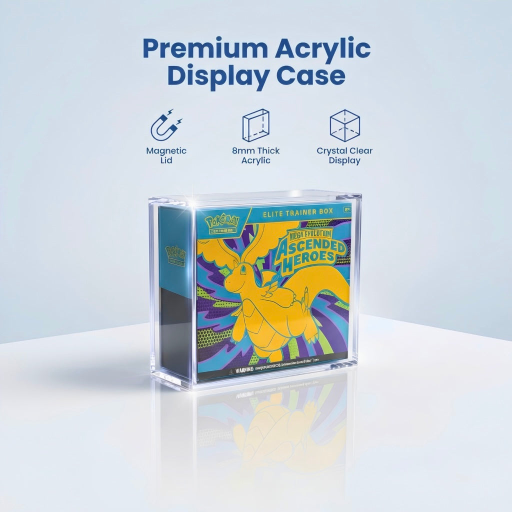 Pokemon ETB Acrylic Display Case | Premium 8mm UV Magnetic Protector