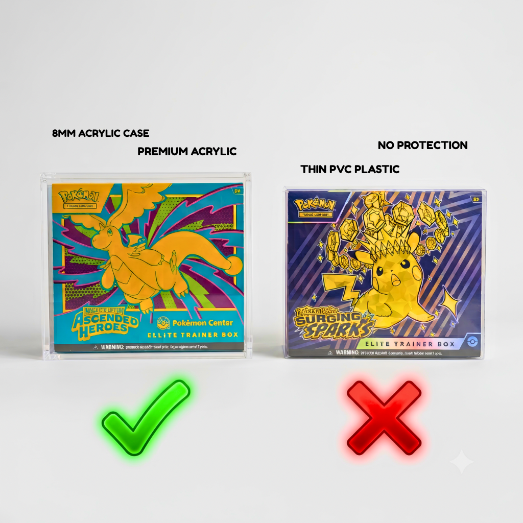 Pokemon ETB Acrylic Display Case | Premium 8mm UV Magnetic Protector